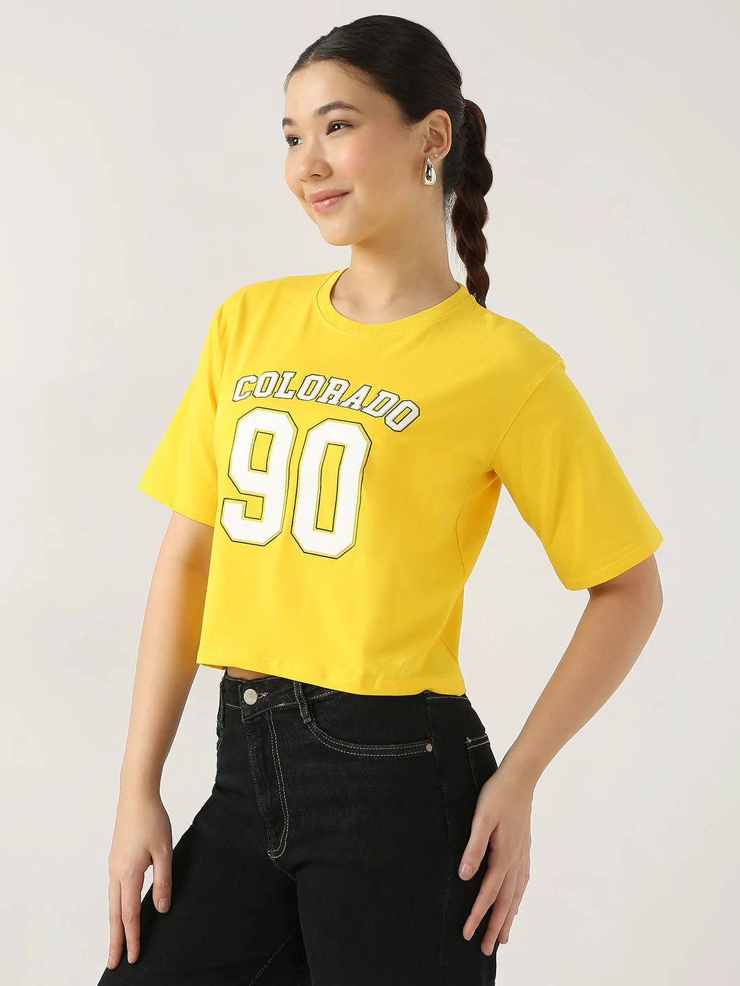 Women Graphic Crop Slim Fit Tees - Image 5