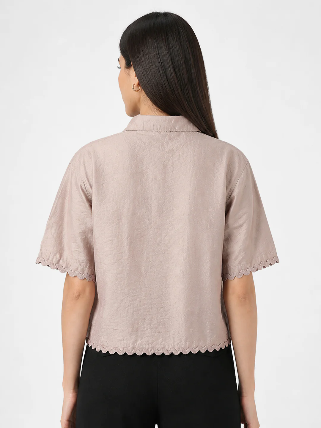Women Gray Daze Crop Shirt - Image 3