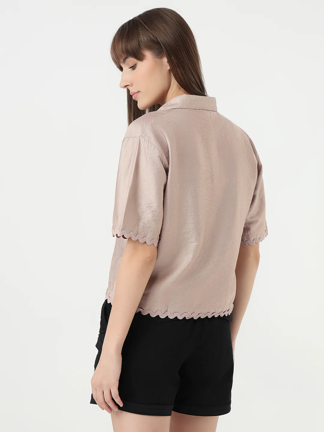 Women Gray Daze Slim Fit Crop Shirt - Image 3