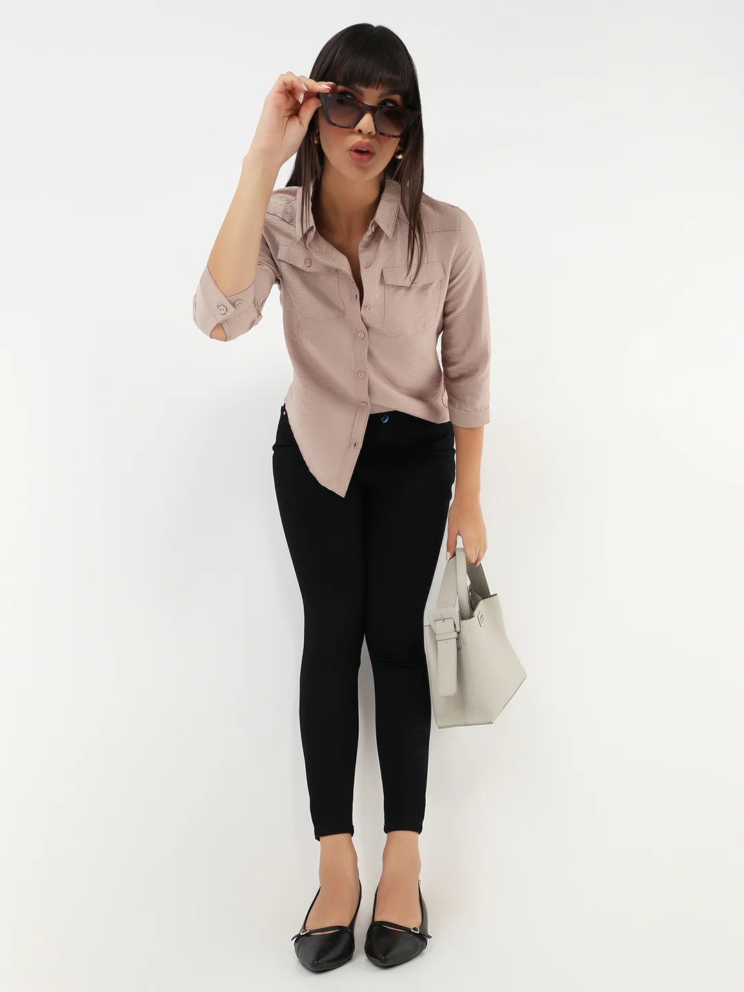 Women Gray Daze Slim Shirt - Image 2