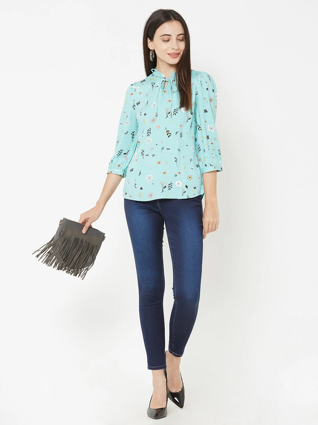 Women Green Printed Top