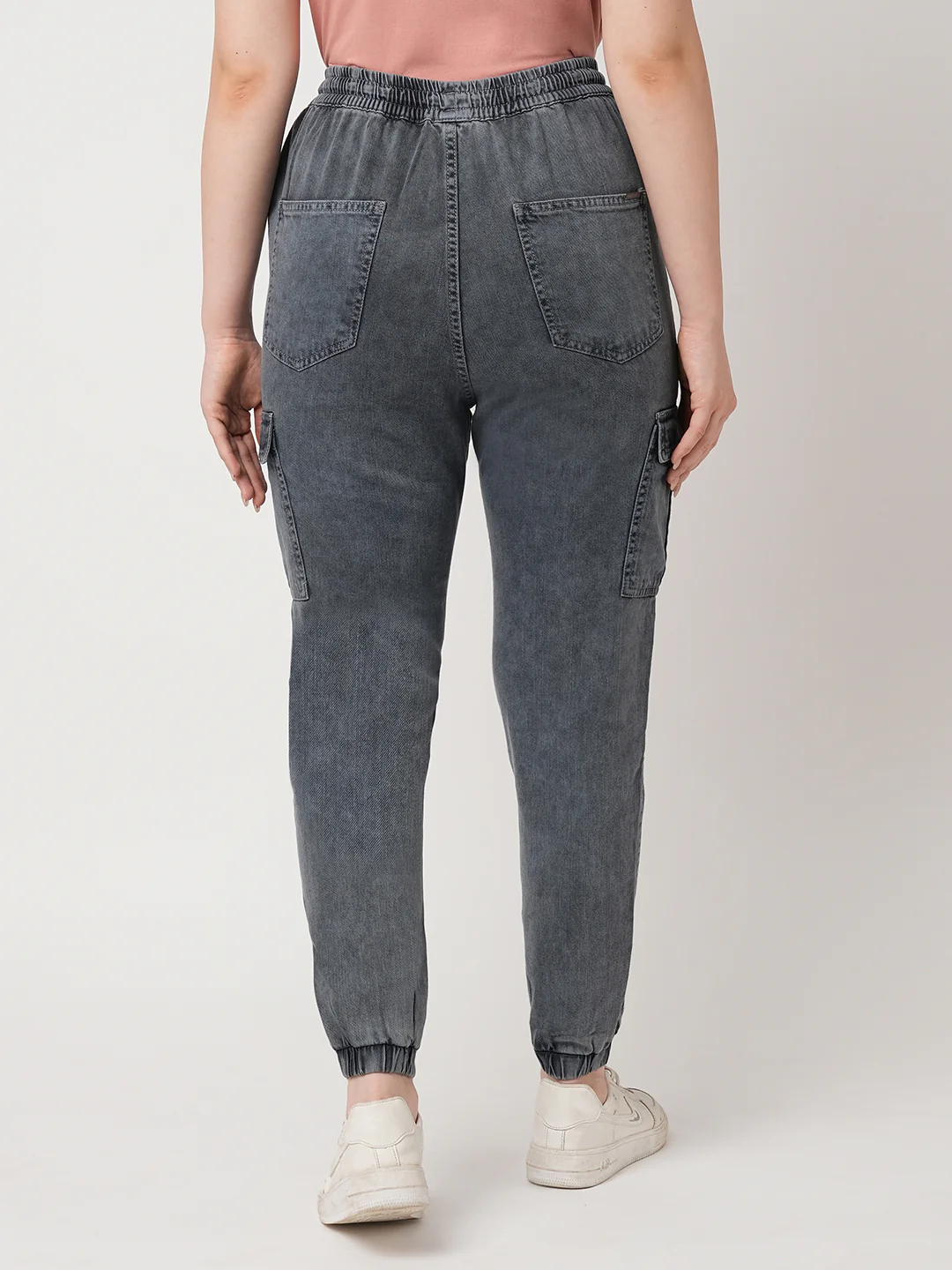 Women Grey Cargo Joggers - Image 3