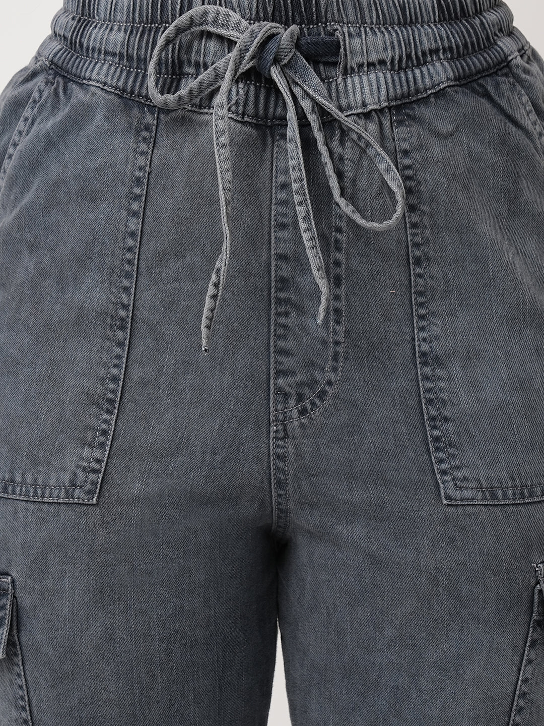 Women Grey Cargo Joggers - Image 5