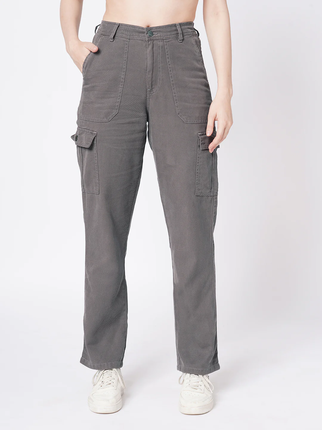 Women Grey Cargo - Image 2