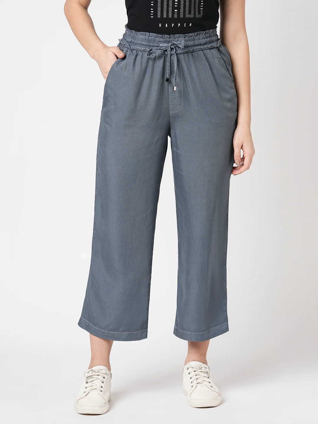 Women Grey Culottes - Image 2