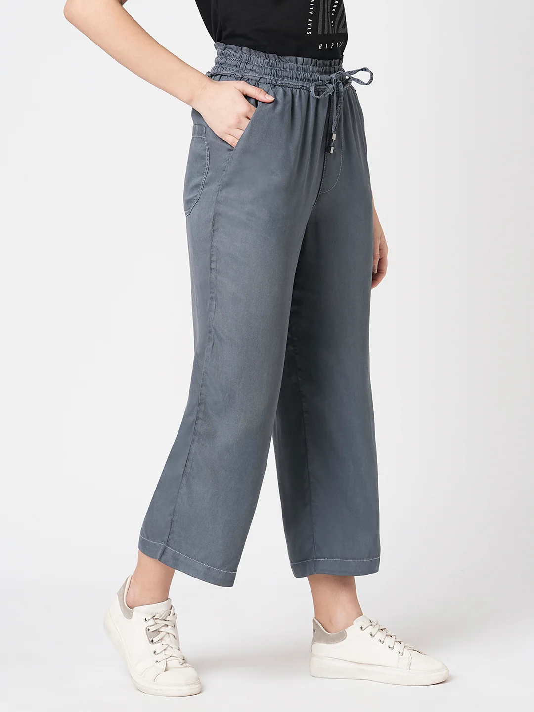 Women Grey Culottes - Image 5