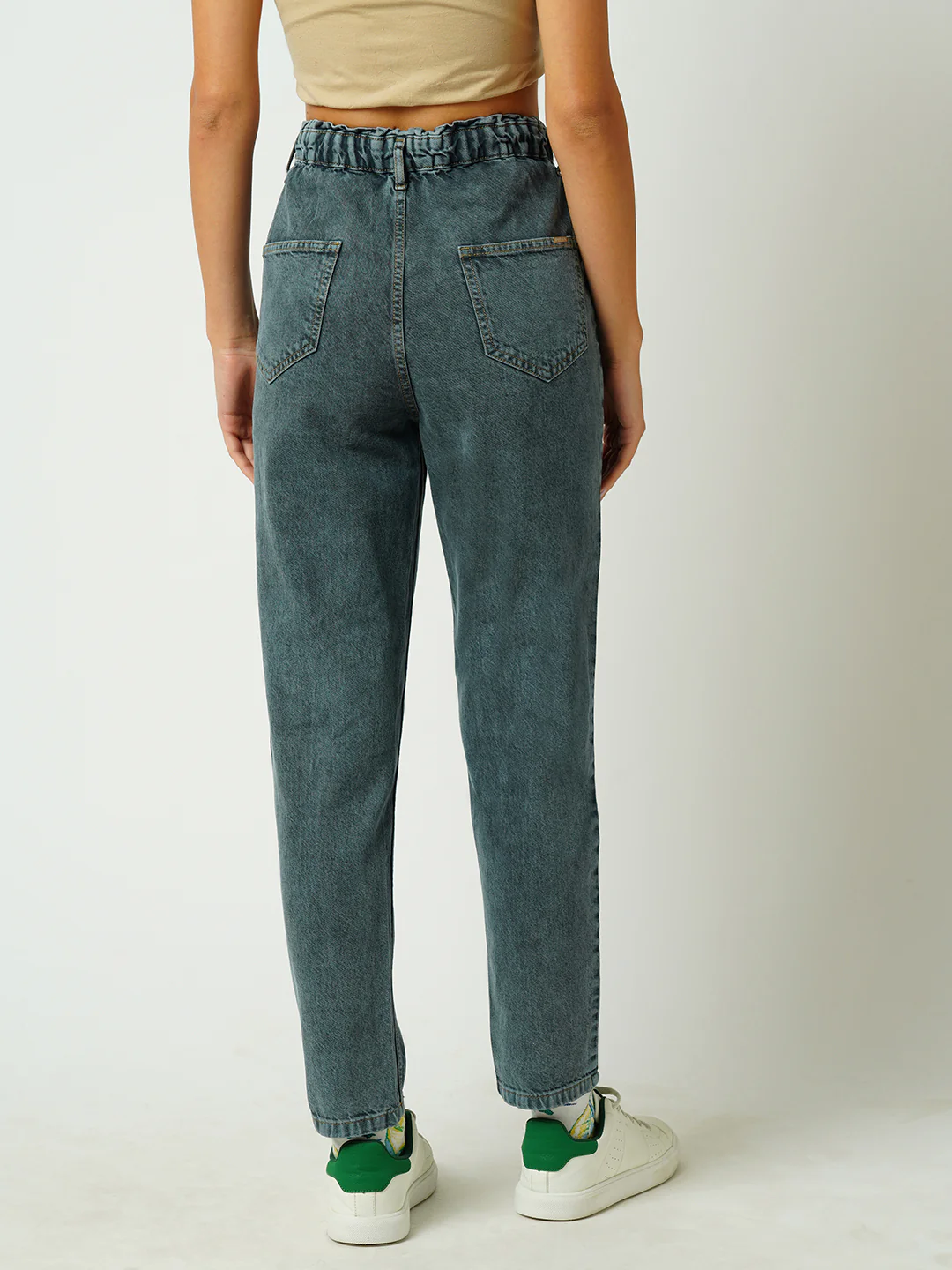 Women Grey High-Rise Baggy Fit Jeans - Image 3