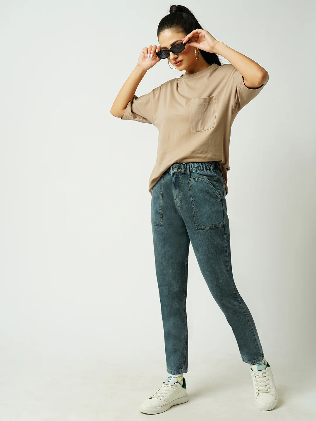 Women Grey High-Rise Baggy Fit Jeans - Image 5