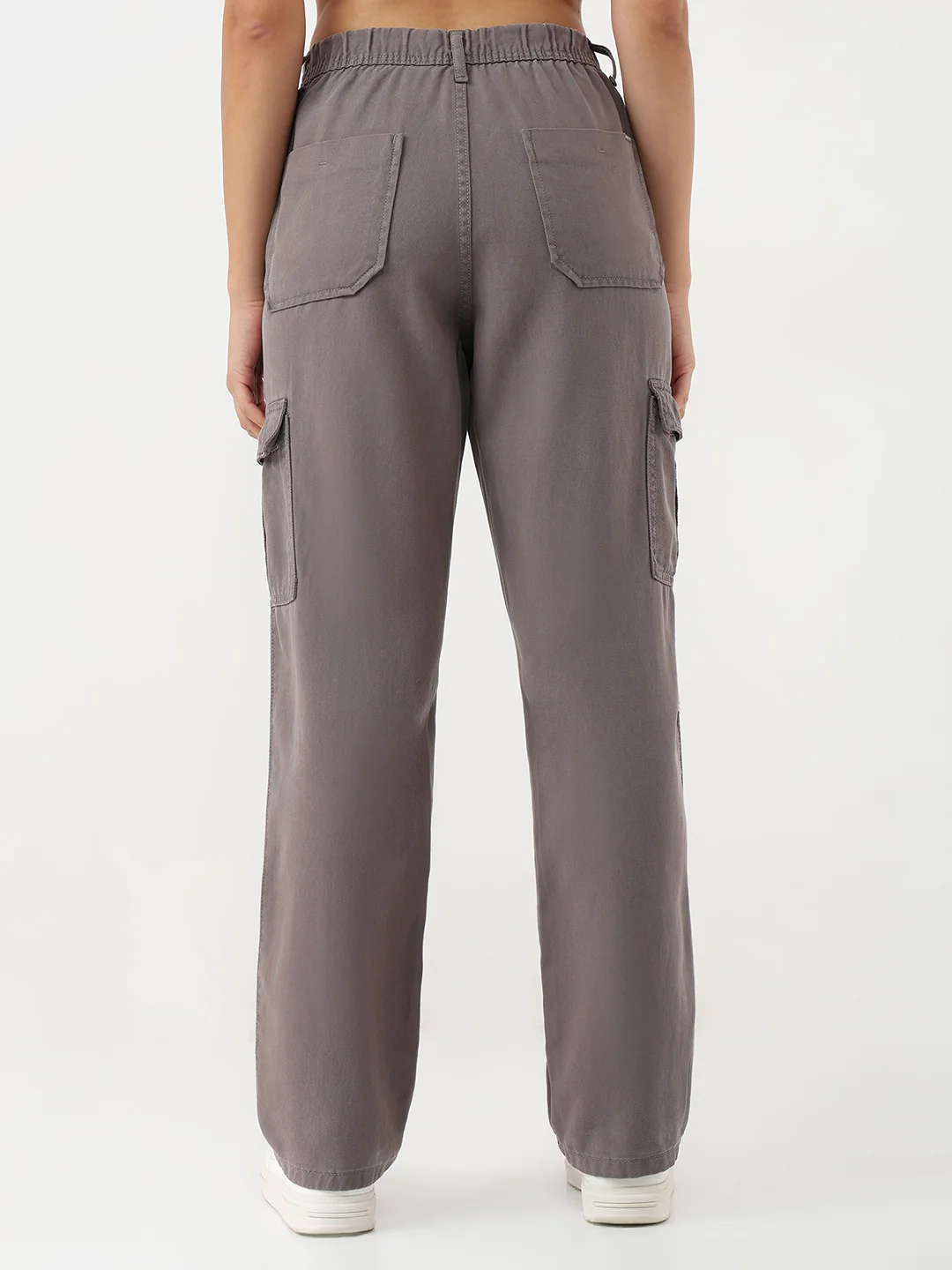 Women Grey High-Rise Cargo - Image 3