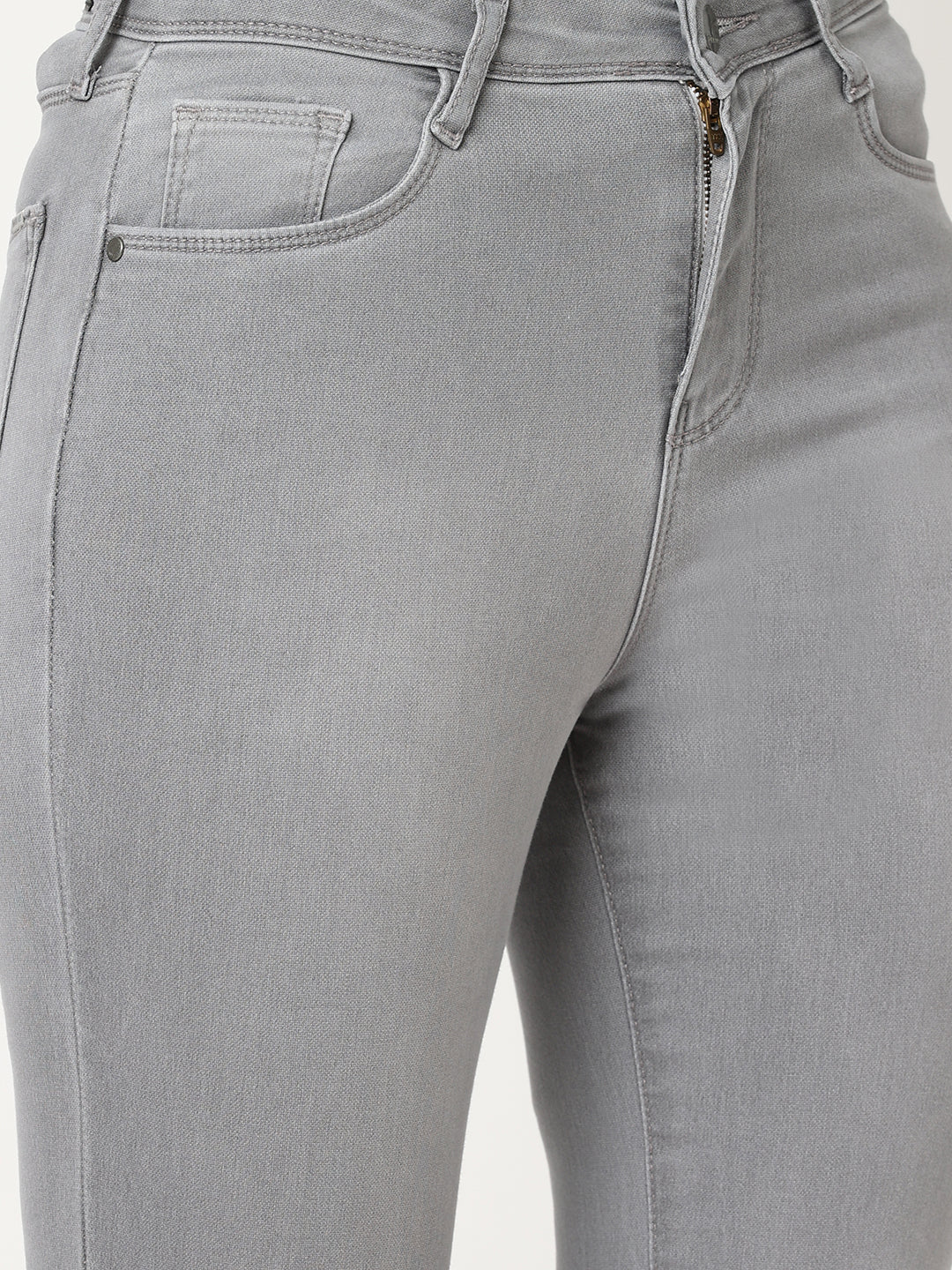 Women Grey High-Rise Flare Jeans - Image 5