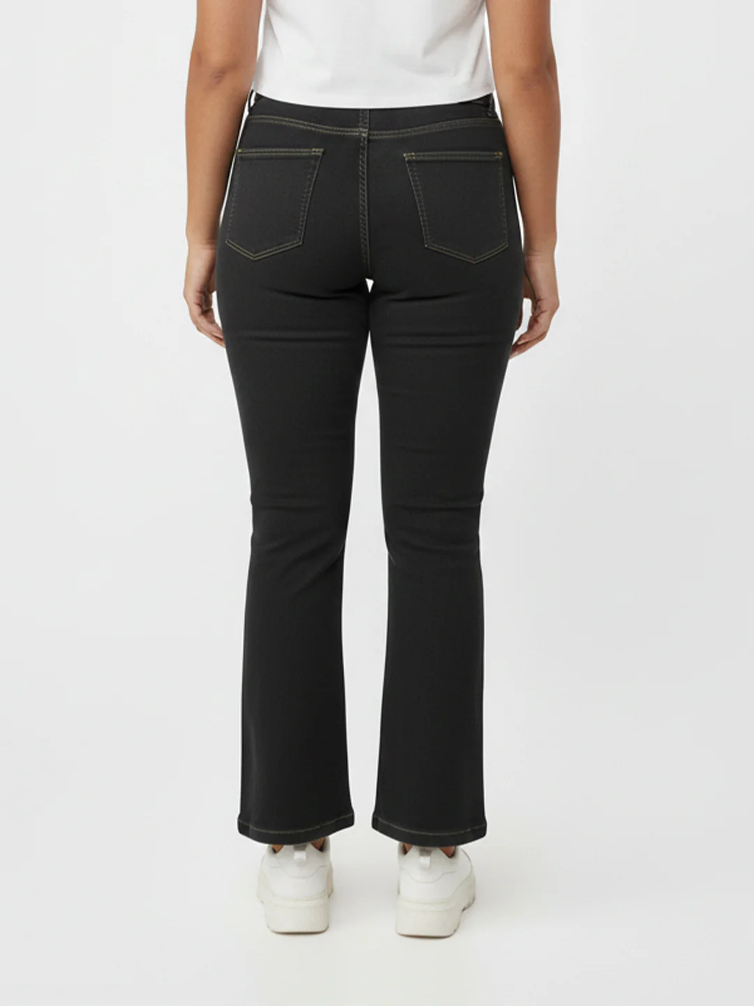 Women Grey High-Rise Mini Flare Jeans - Image 3