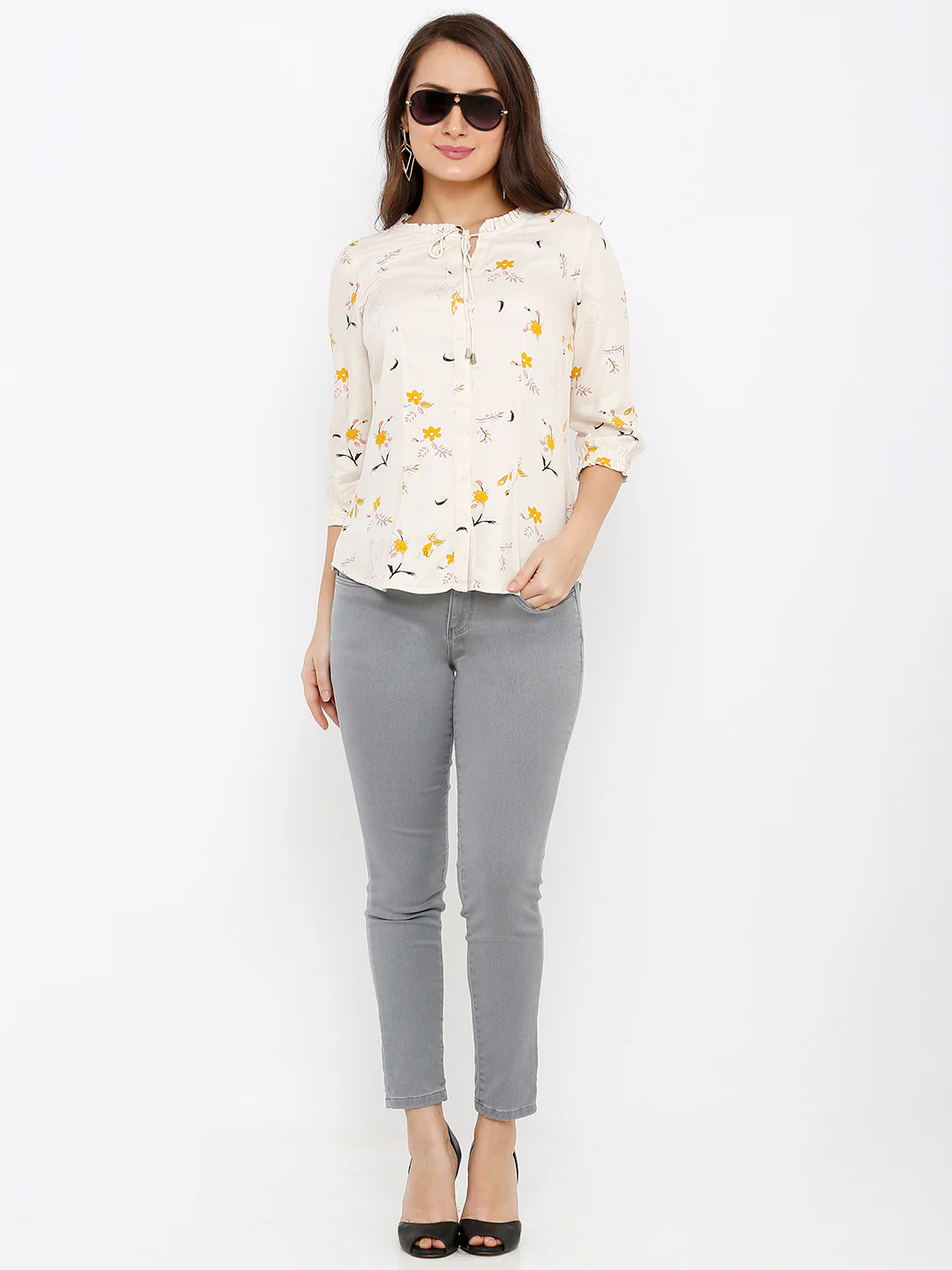 Women Grey High-Rise Skinny Crop Length Jeans