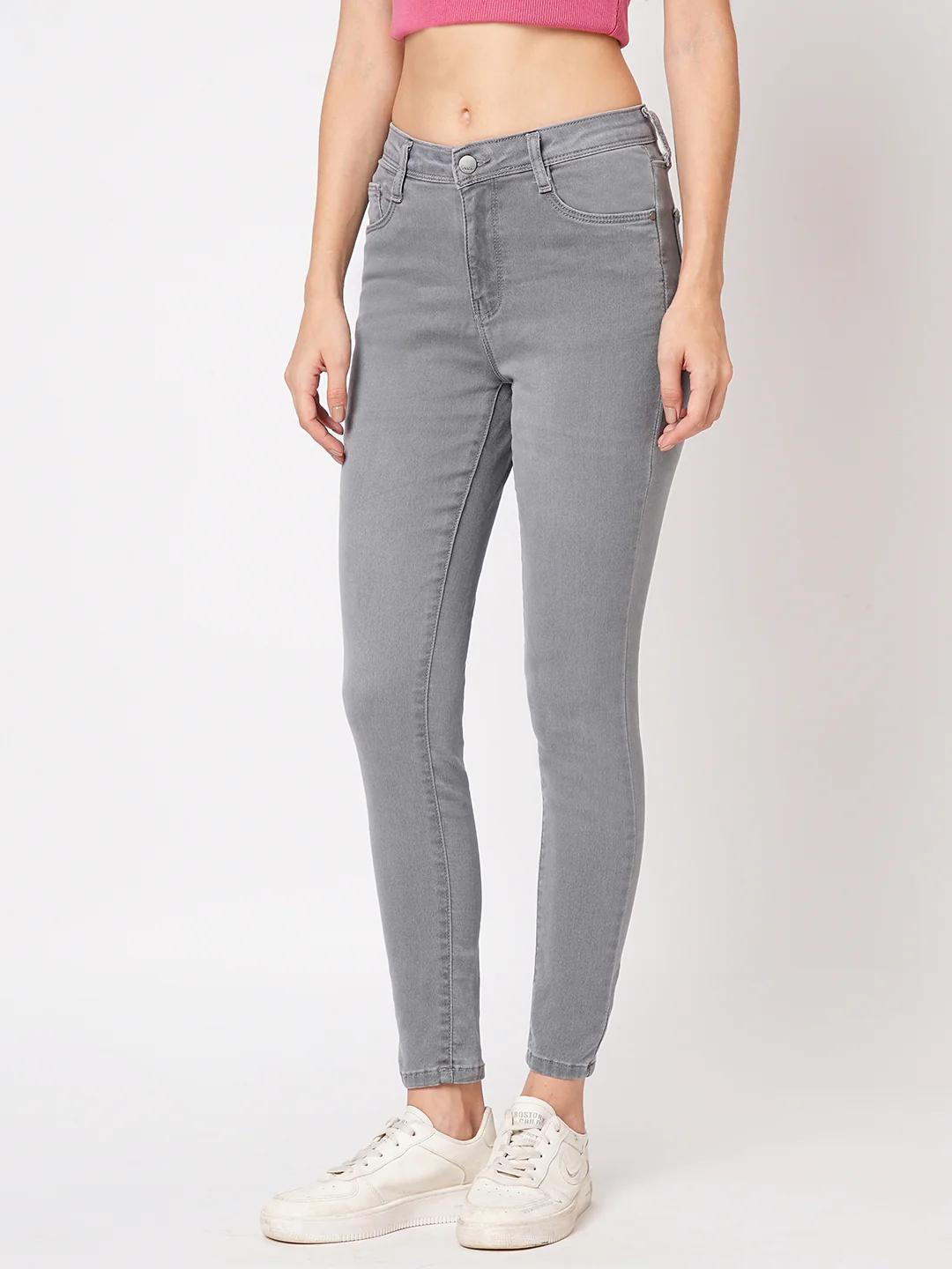 Women Grey High-Rise Skinny Jeans - Image 8