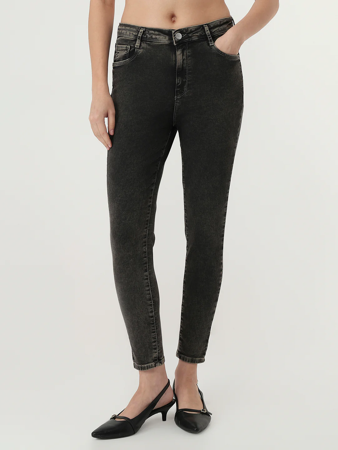 Women Grey High-Rise Skinny Jeans - Image 2