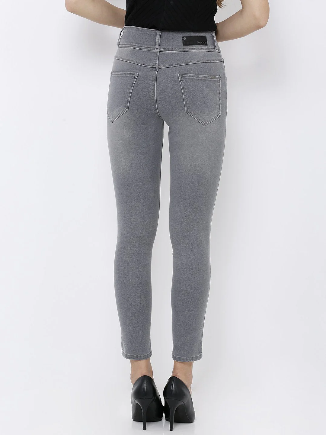 Women Grey High-Rise Skinny Jeans - Image 3