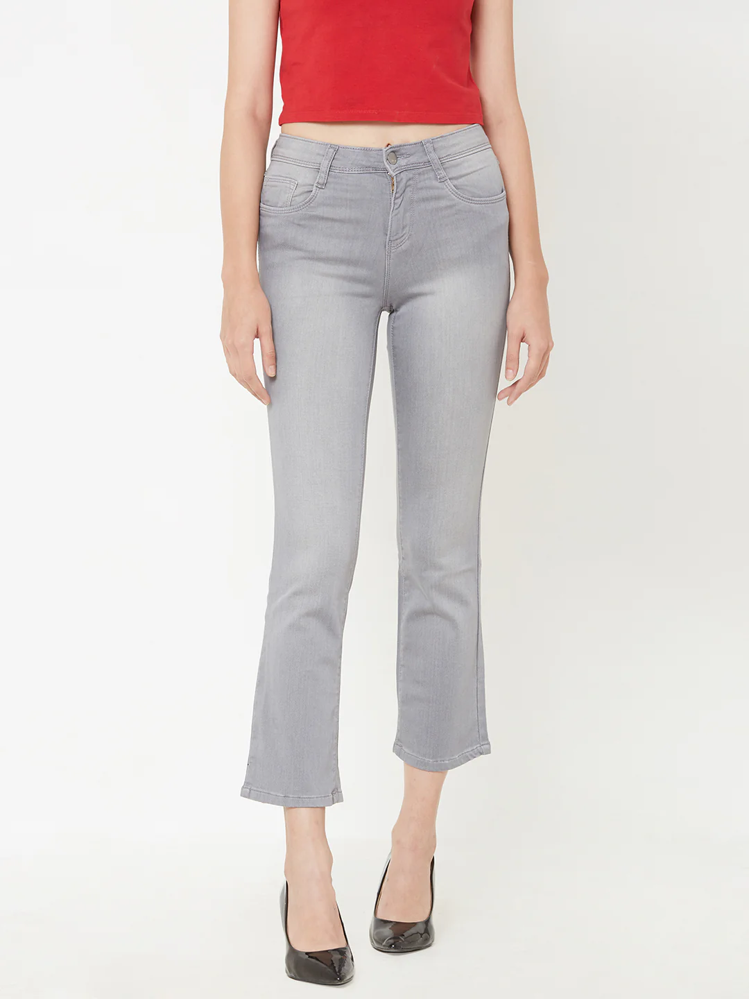 Women Grey High-Rise Skinny Jeans - Image 2