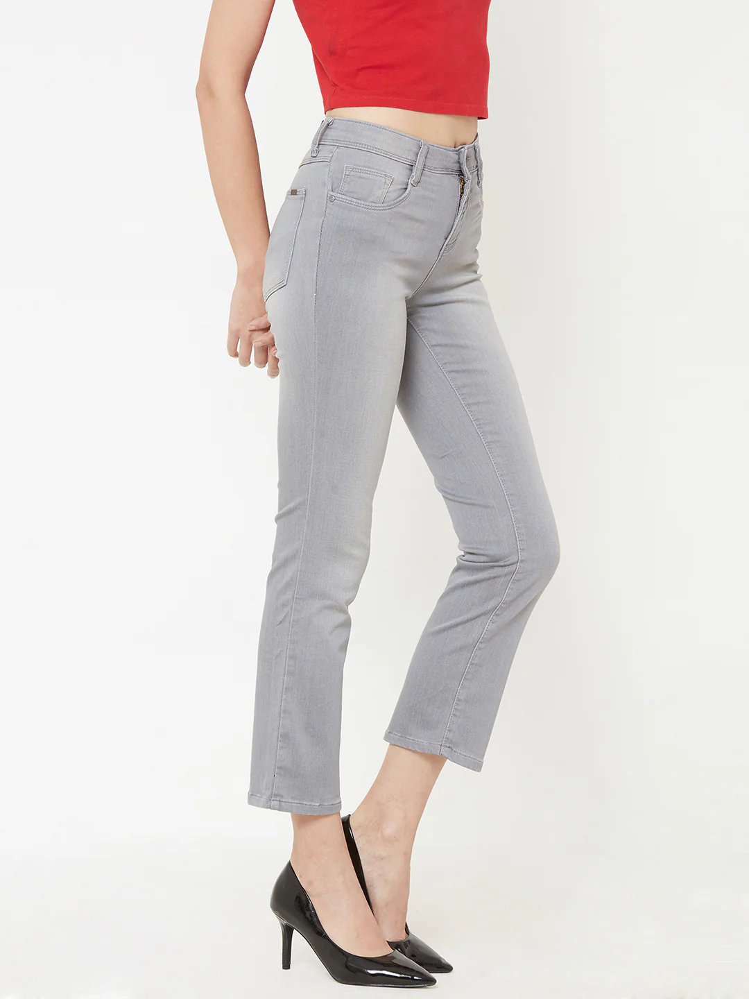 Women Grey High-Rise Skinny Jeans - Image 5