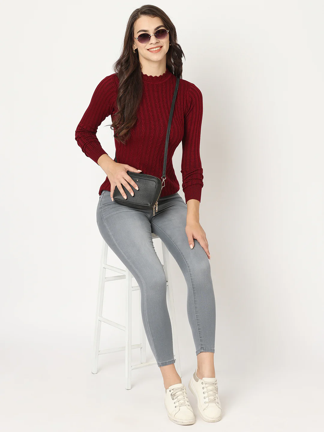 Women Grey High-Rise Skinny Jeans