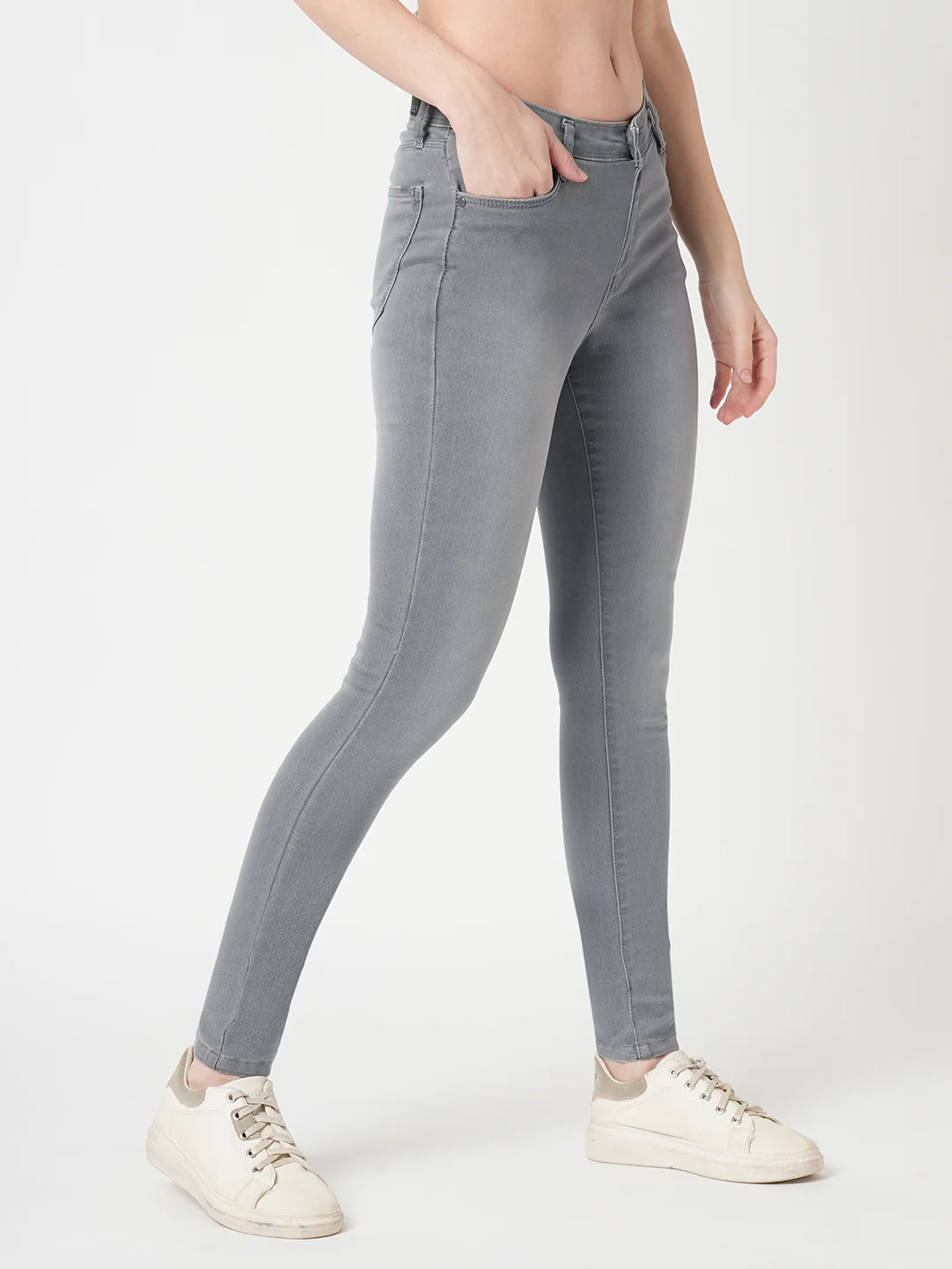 Women Grey High-Rise Skinny Jeans - Image 6