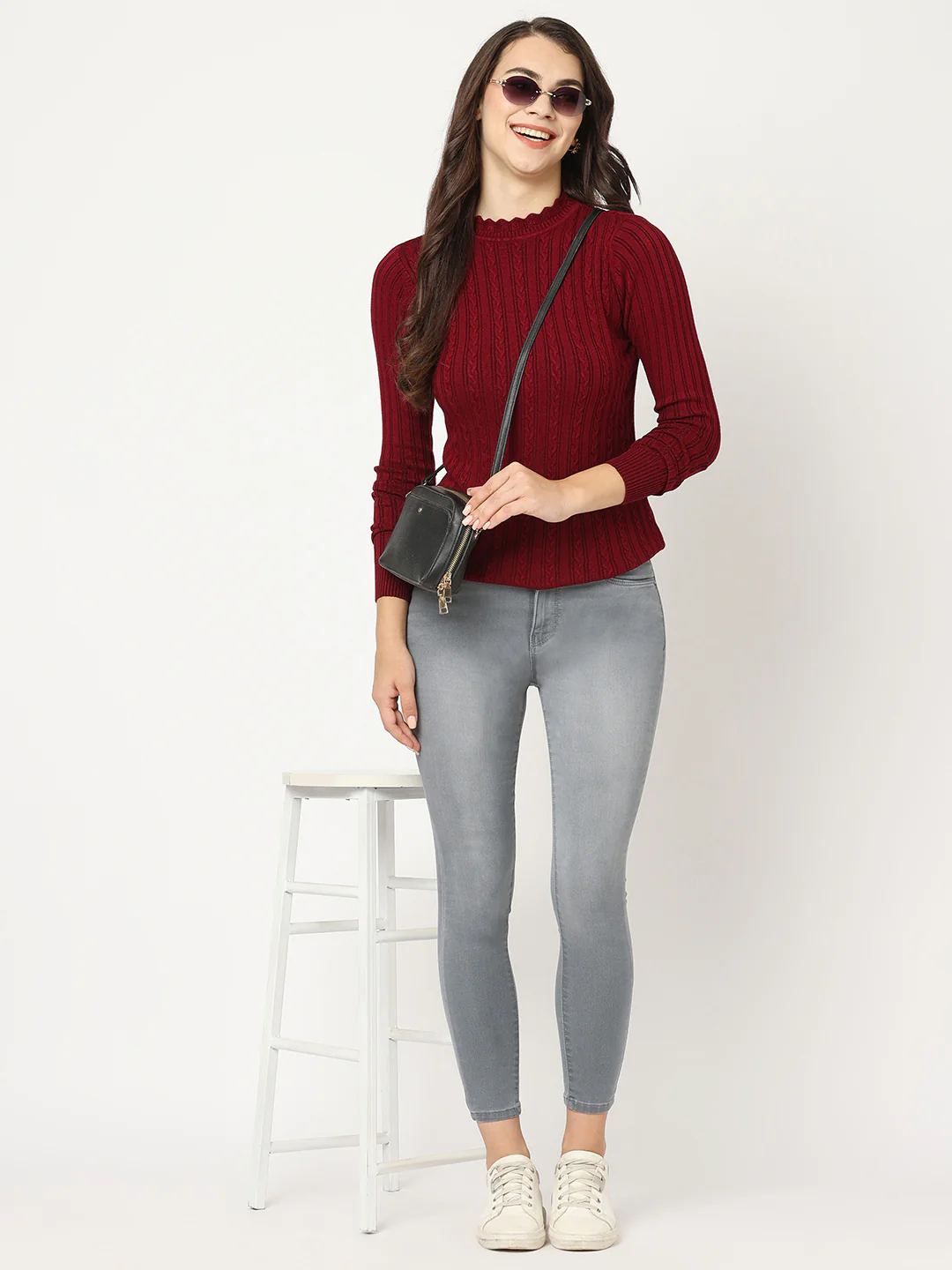Women Grey High-Rise Skinny Jeans