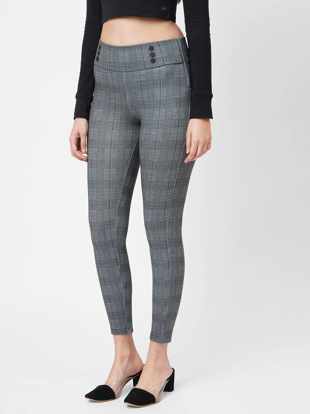 Women Grey High-Rise Skinny Treggings - Image 5