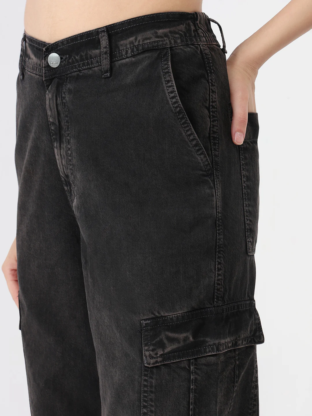 Women Grey Mid-Rise Cargo - Image 6