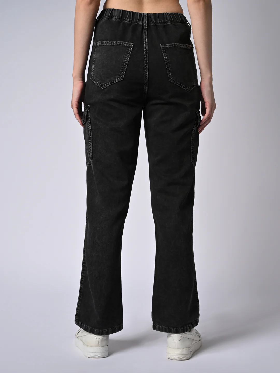 Women Grey Mid-Rise Cargo - Image 3