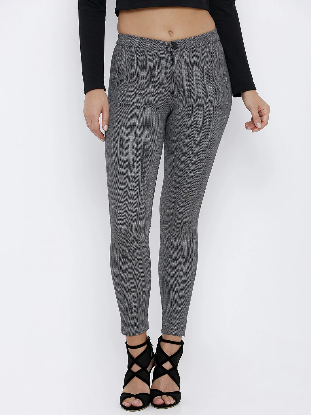 Women Grey Mid-Rise Treggings - Image 2