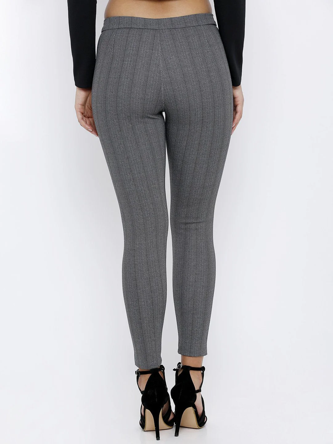 Women Grey Mid-Rise Treggings - Image 3