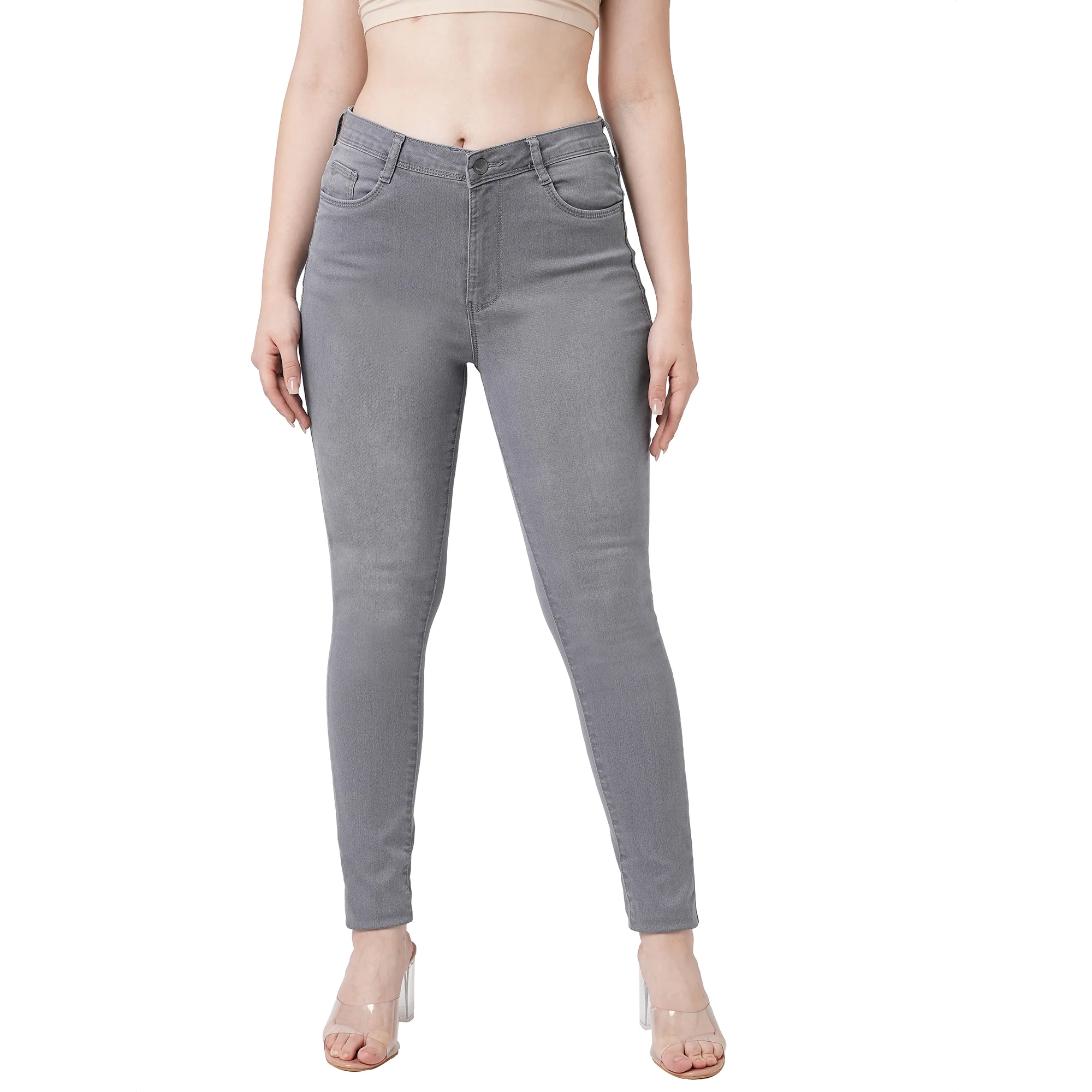 Women Grey Sky High-Rise Skinny Fit Jeans - Image 2