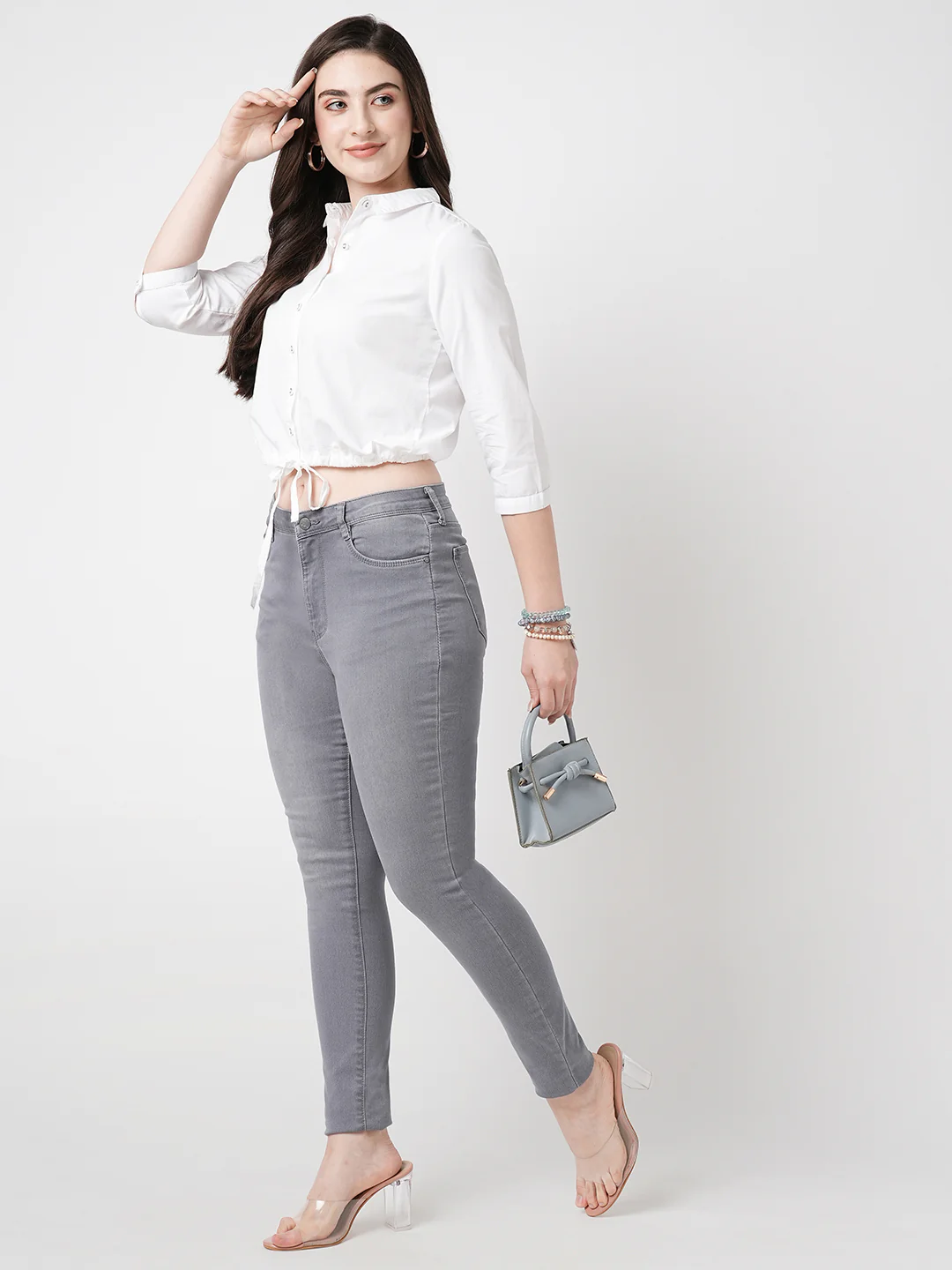 Women Grey Sky High-Rise Skinny Fit Jeans - Image 4