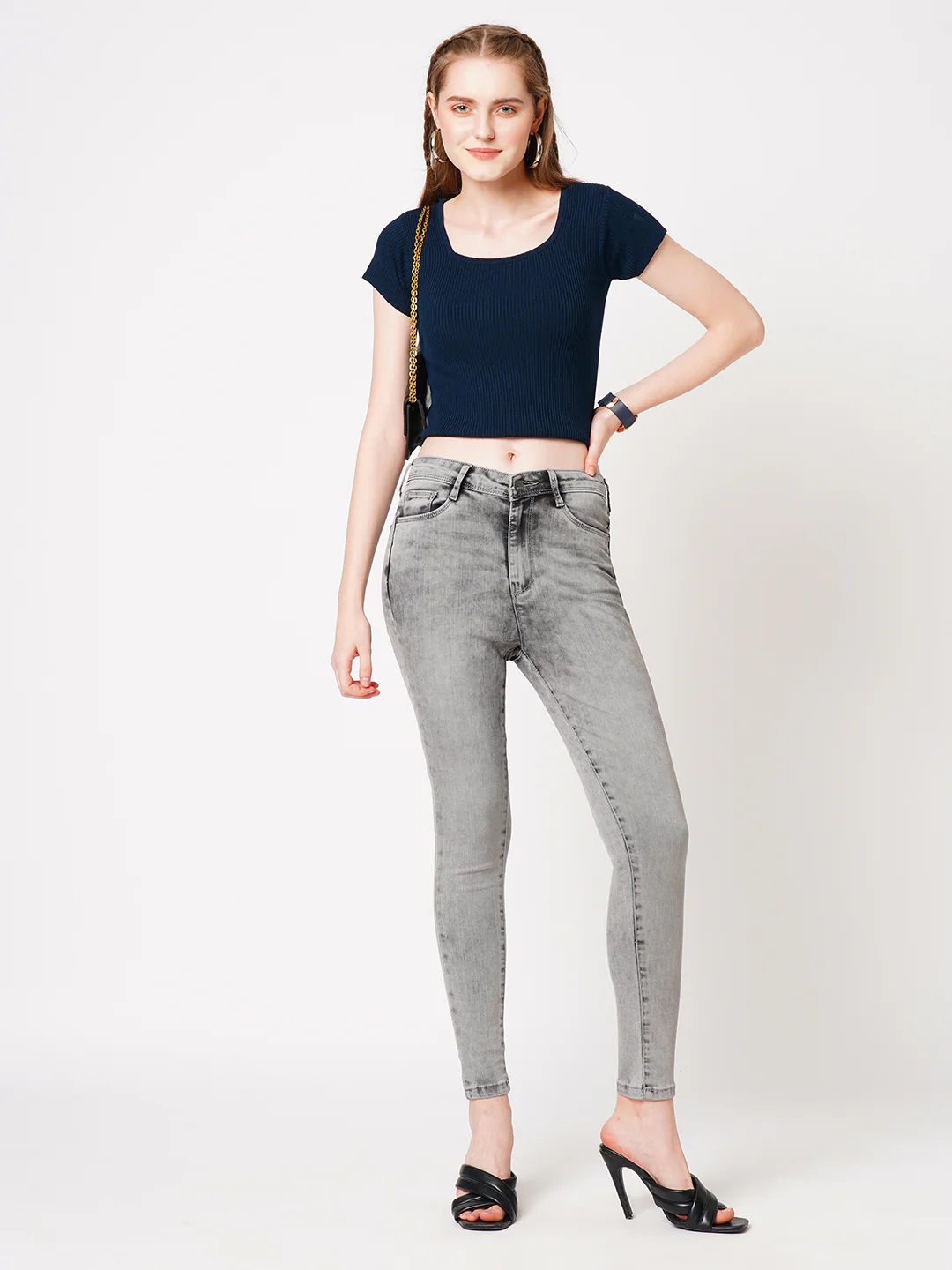 Women Grey Super High-Rise Super Skinny Jeans - Image 4