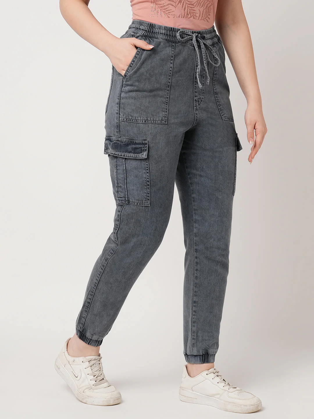 Women High-Rise Cargo Joggers - Image 5