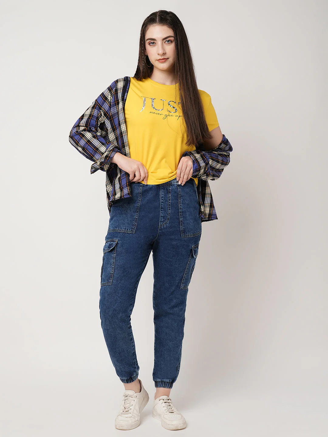 Women High-Rise Cargo Joggers - Image 4