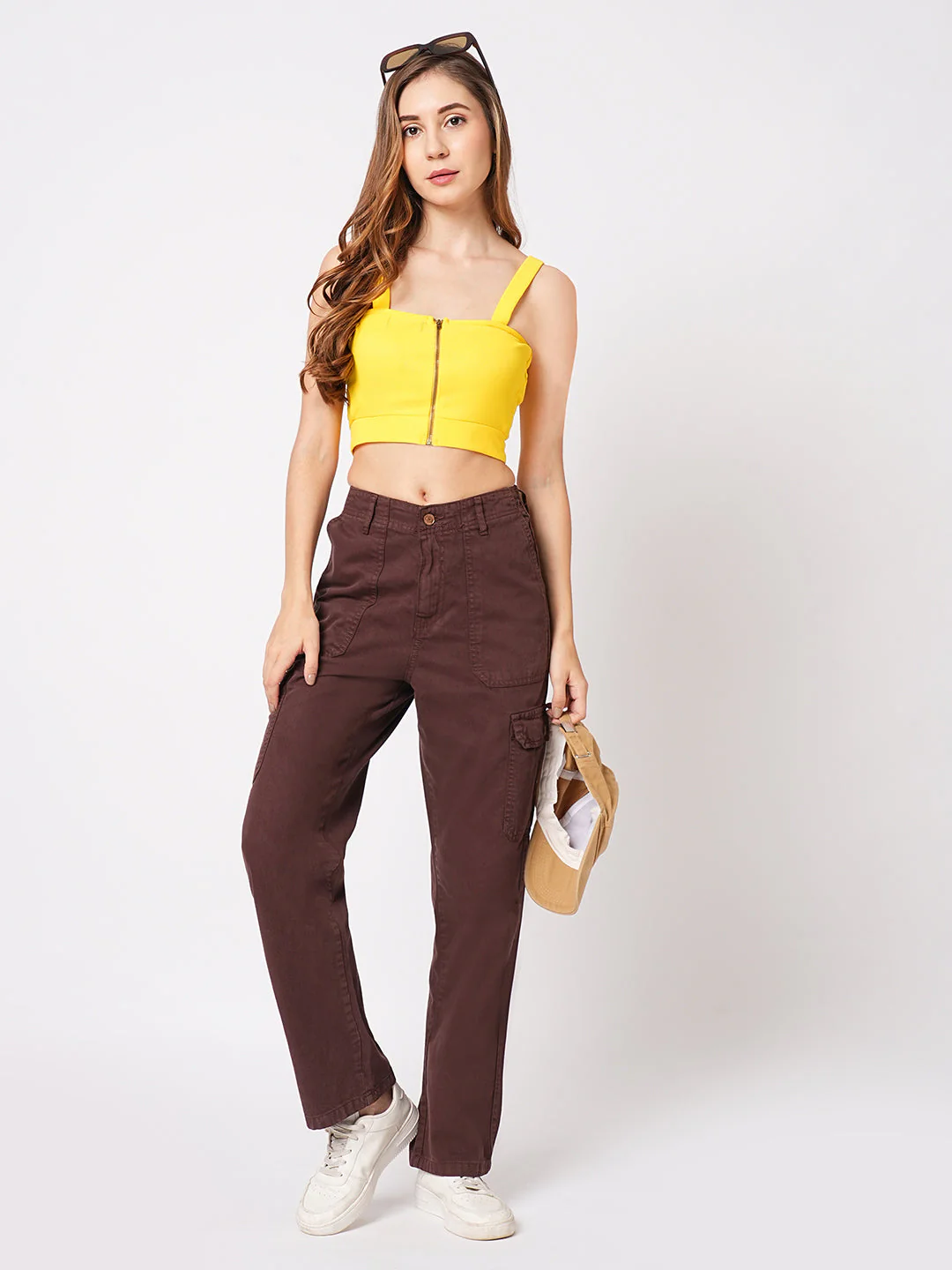 Women Sepia High-Rise Cargo - Image 4