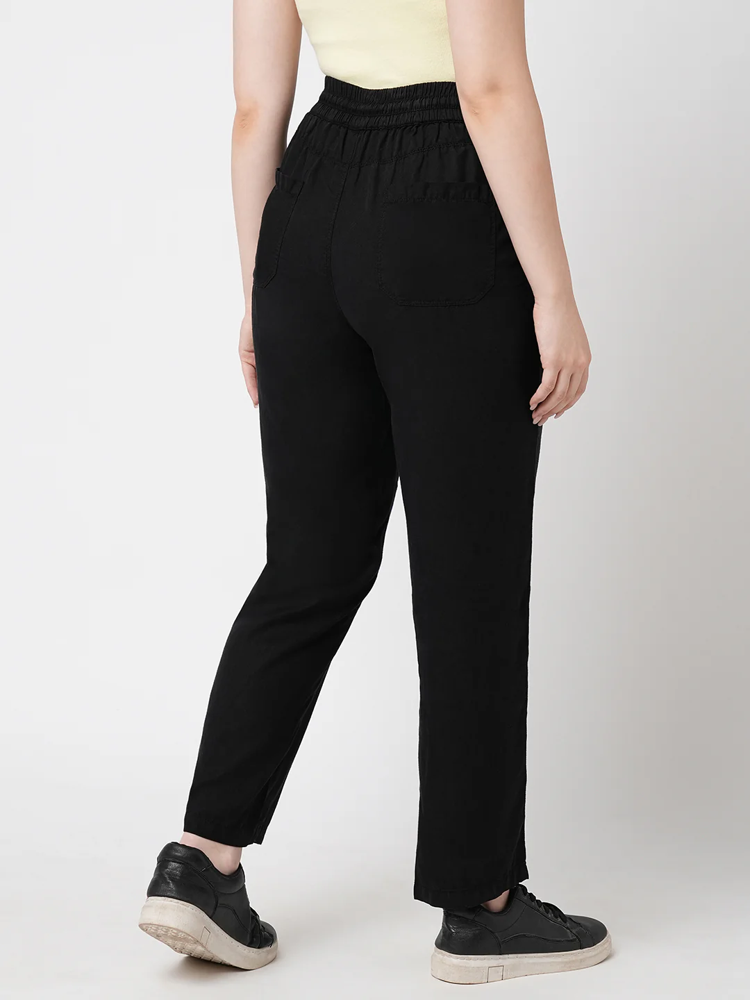 Women High-Rise Comfort Paper Bag Pants - Image 3