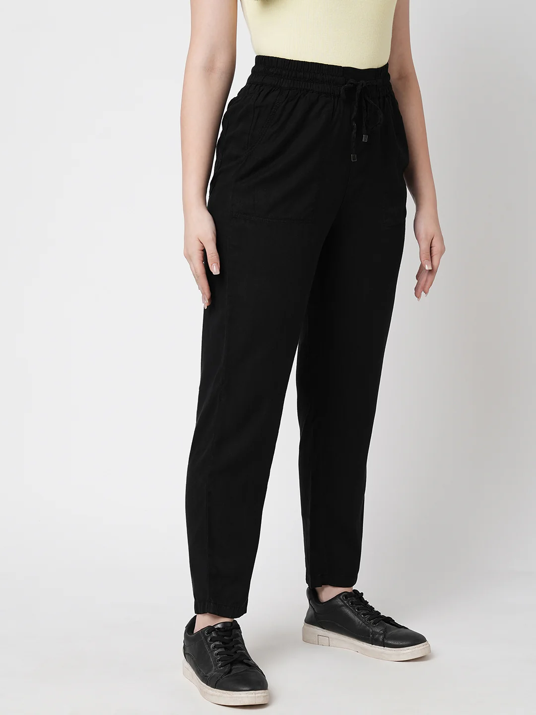 Women High-Rise Comfort Paper Bag Pants - Image 5