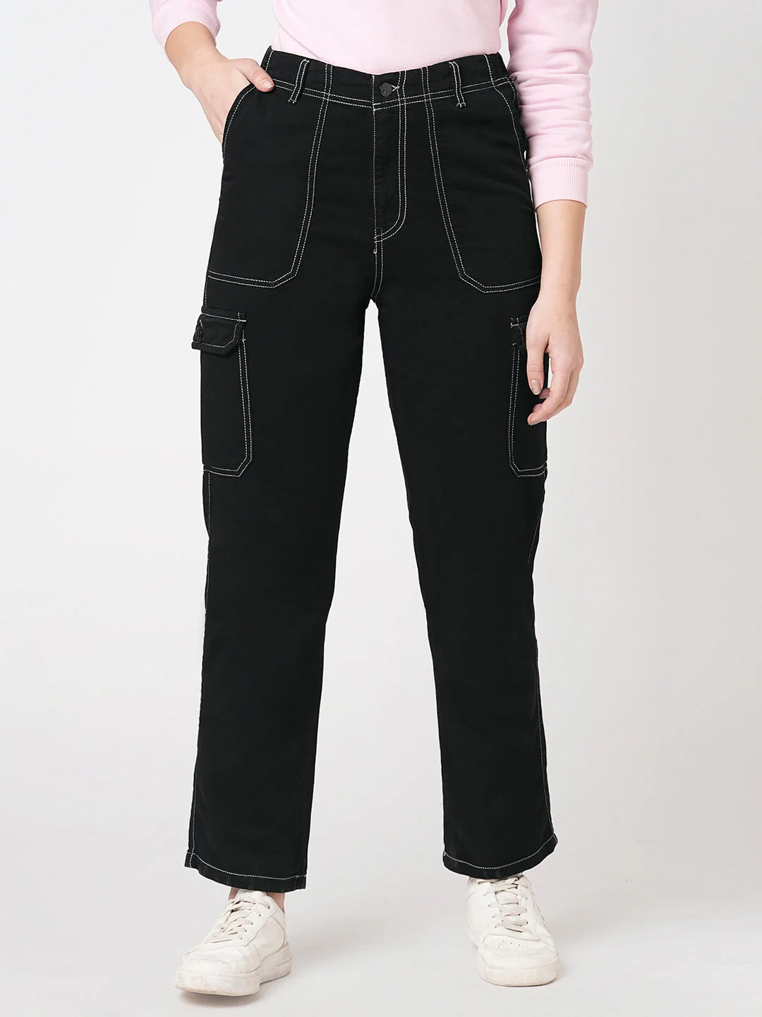Women High-Rise Cotton Cargo - Image 2