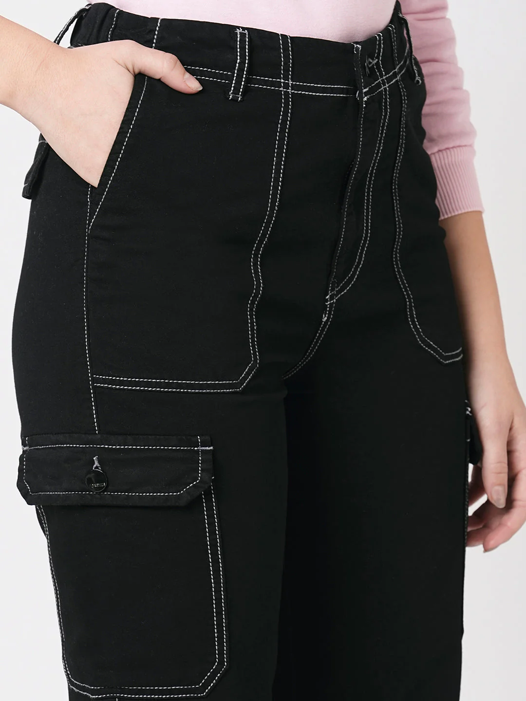 Women High-Rise Cotton Cargo - Image 5