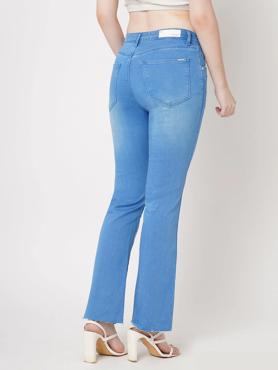 Women High-Rise Crop Flare Jeans - Image 3