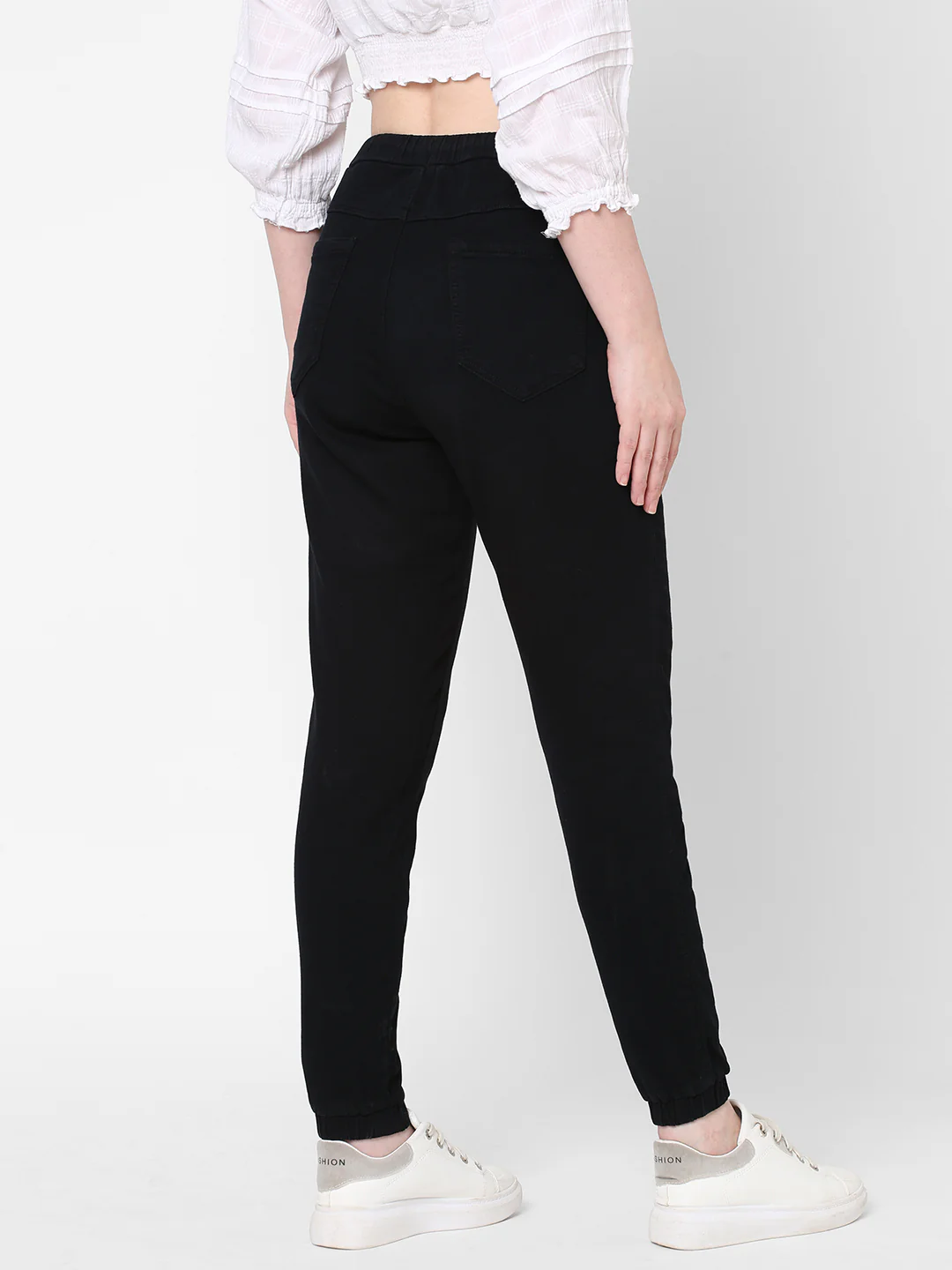 Women High-Rise Denim Joggers - Image 3