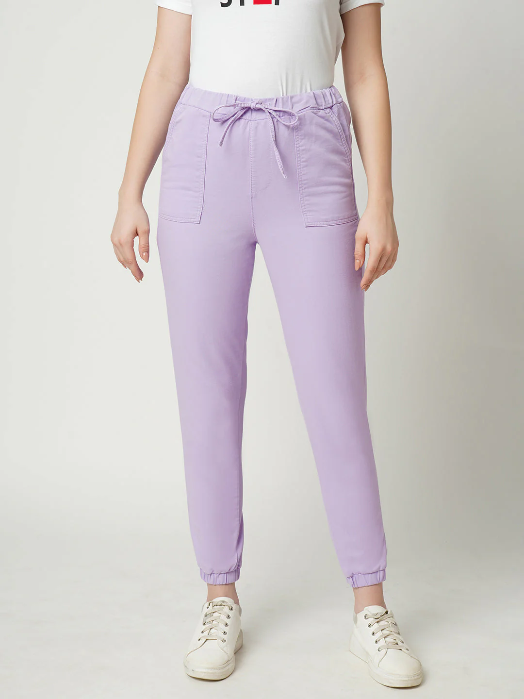 Women High-Rise Denim Joggers - Image 2