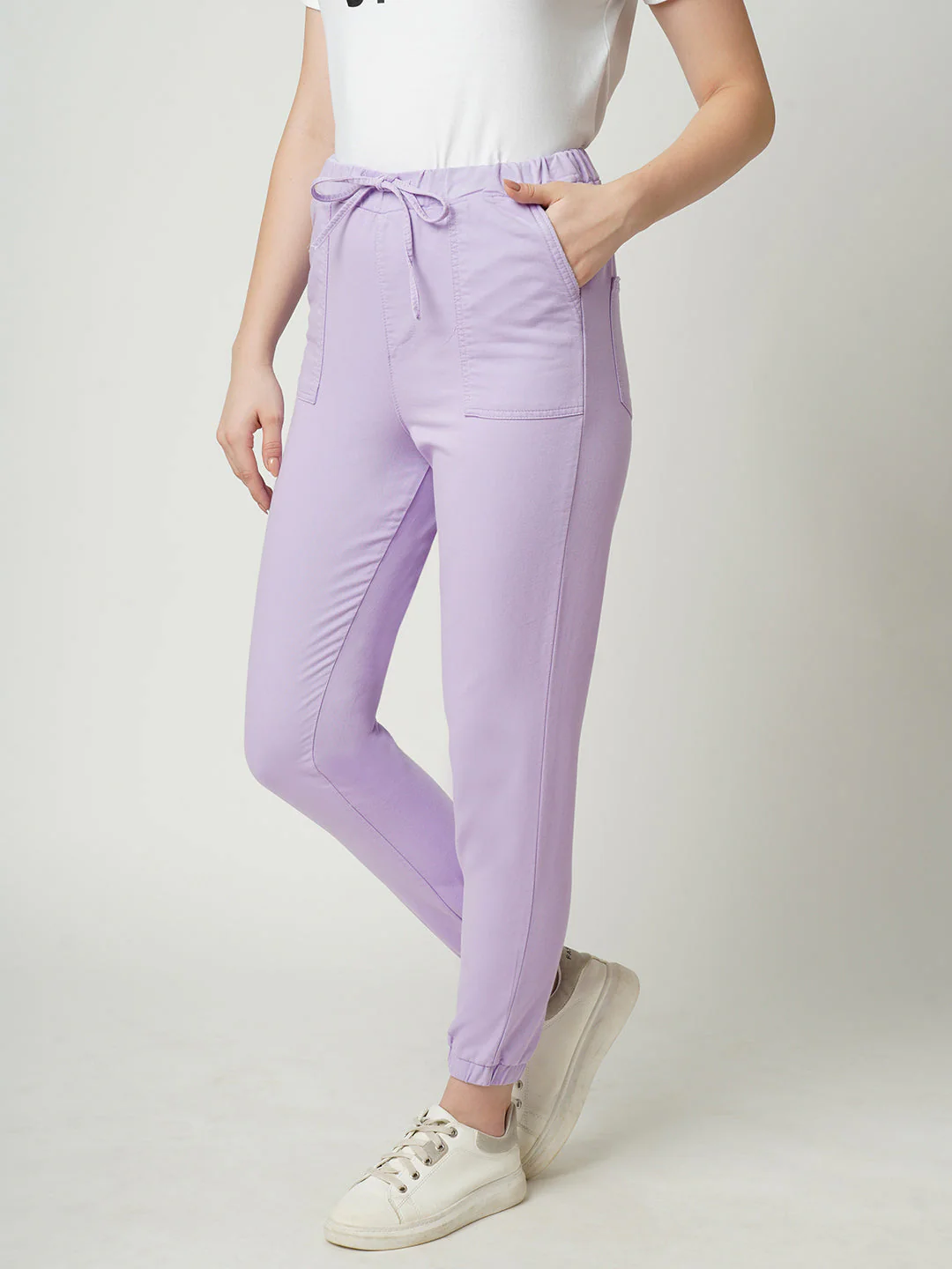 Women High-Rise Denim Joggers - Image 4