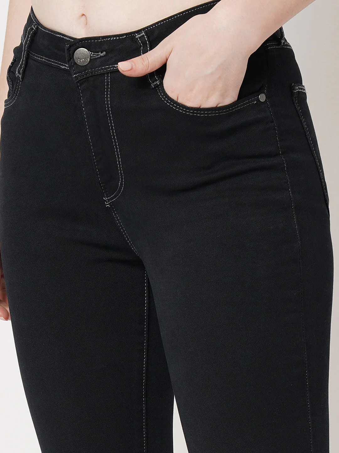 Women Dark Grey High-Rise Skinny Jeans - Image 6