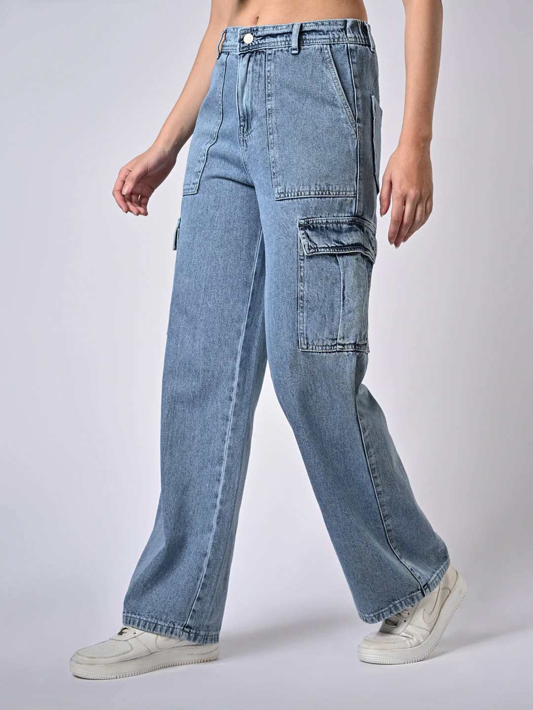Women High-Rise Loose Straight Fit Cargo - Image 6