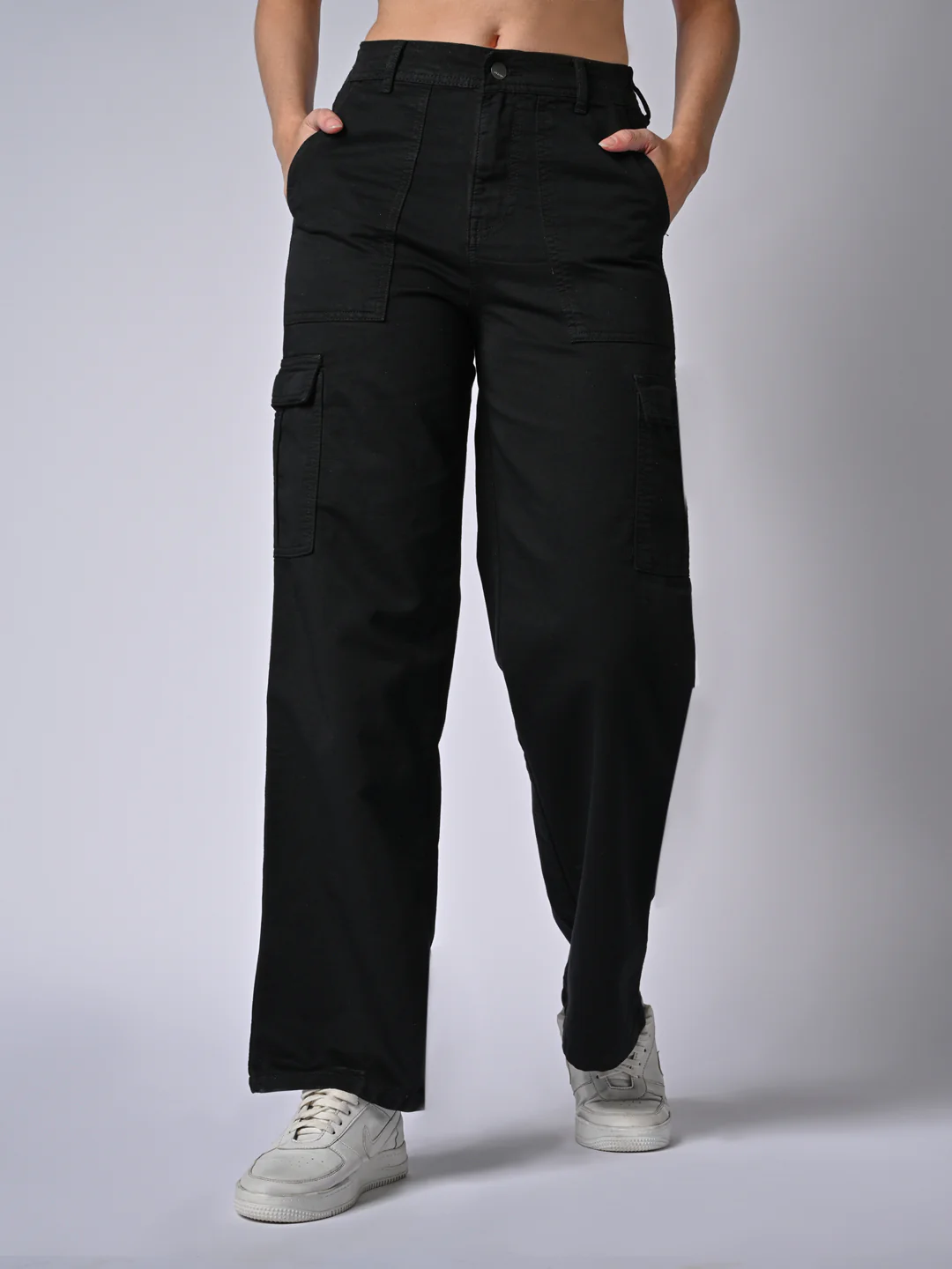 Women High-Rise Loose Straight Fit Cargo - Image 2