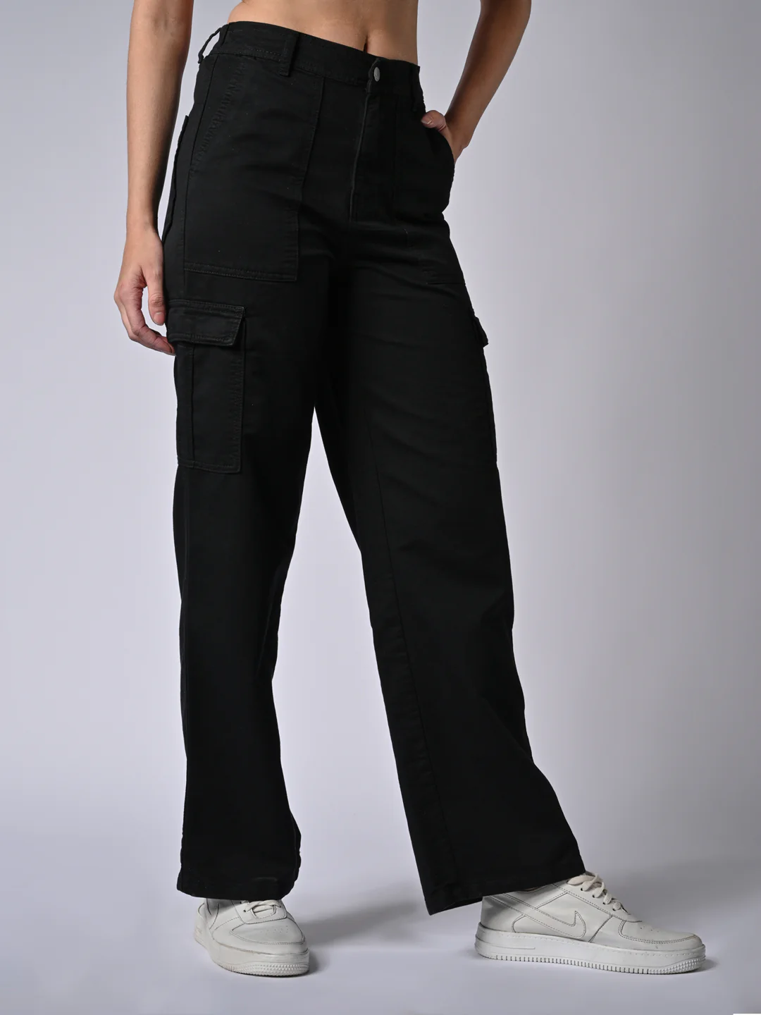 Women High-Rise Loose Straight Fit Cargo - Image 4