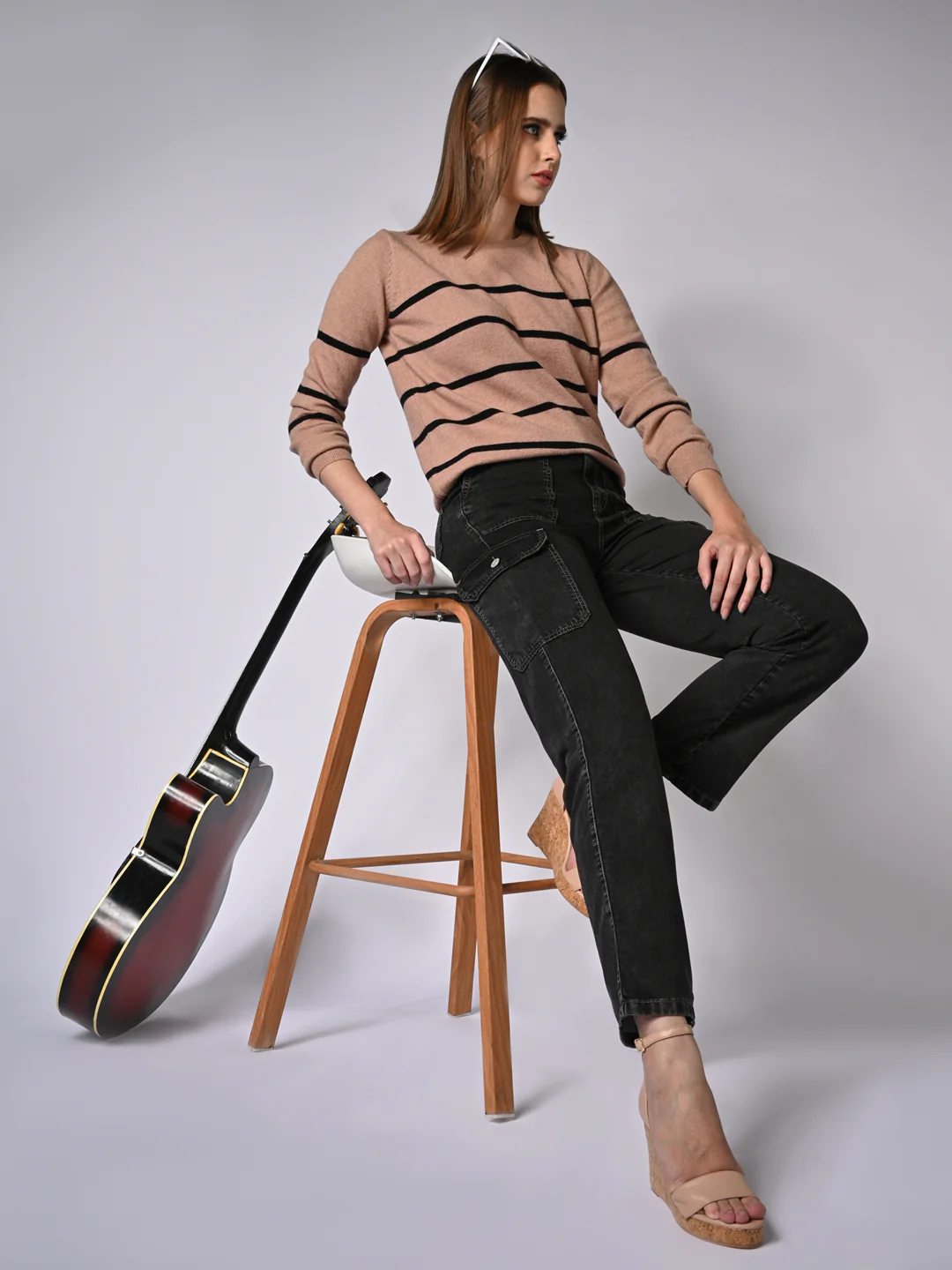 Women High-Rise Loose Straight Fit Cargo - Image 2
