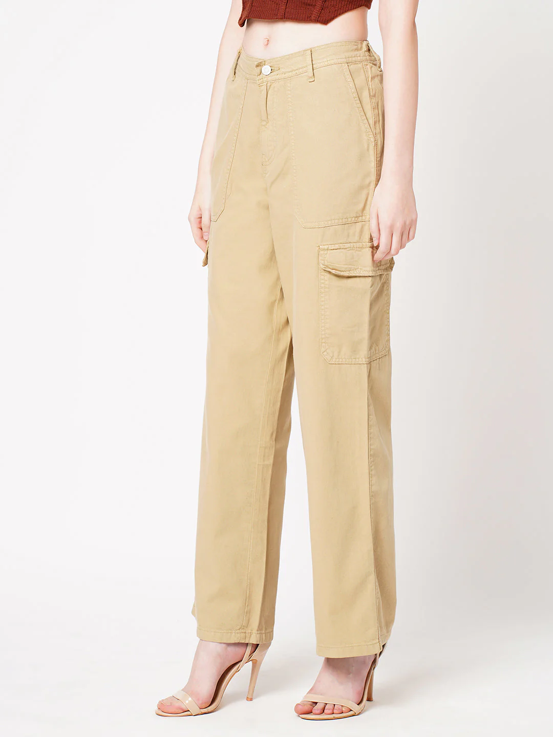Women High-Rise Loose Straight Fit Cargo - Image 5