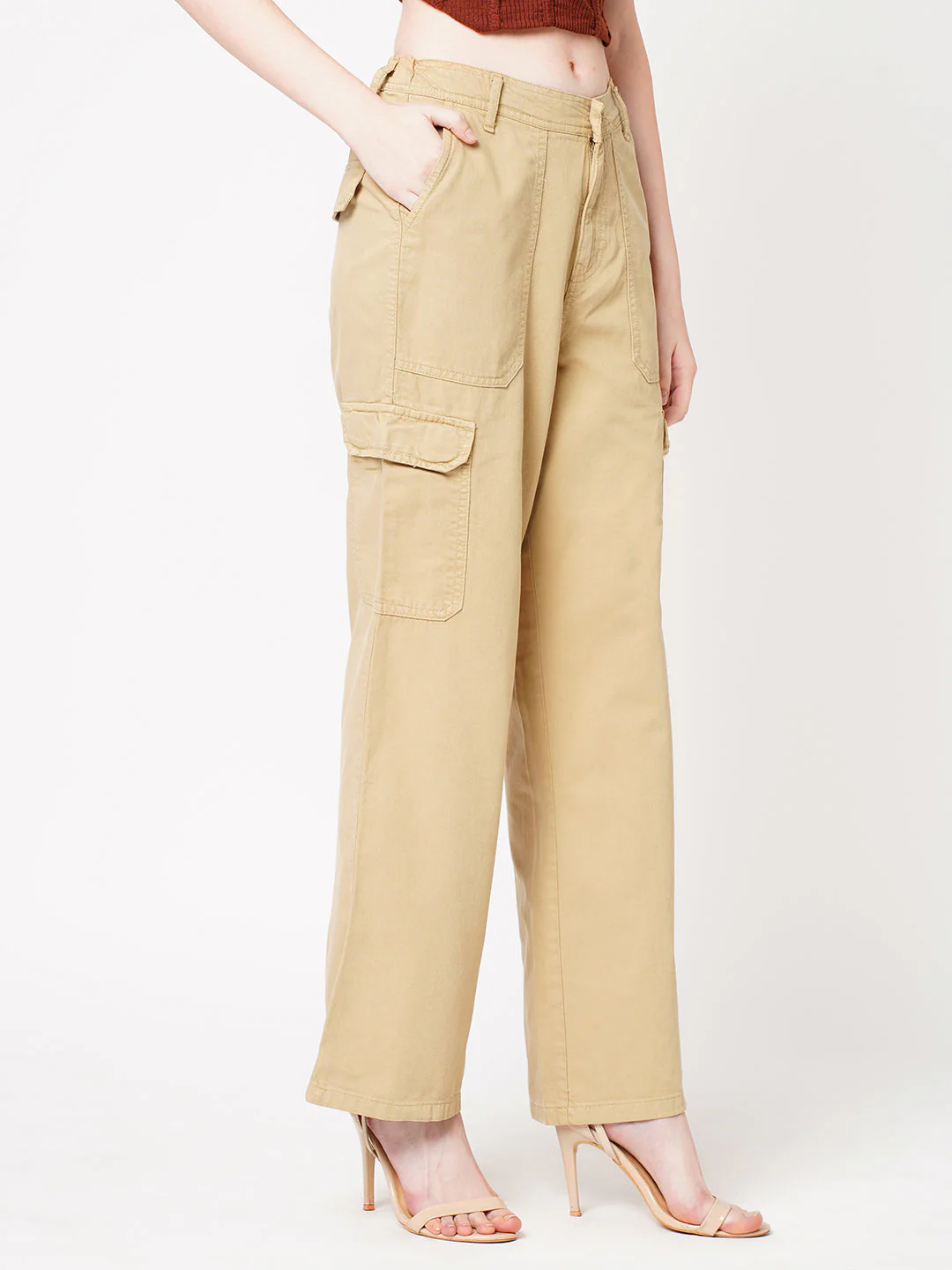 Women High-Rise Loose Straight Fit Cargo - Image 6